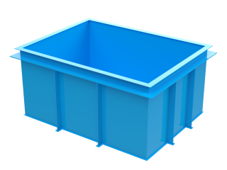 Купіль LUXURY прямокутна, блакитного кольору