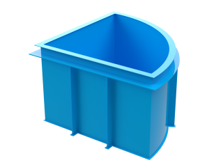 Купіль LUXURY кутова, блакитного кольору