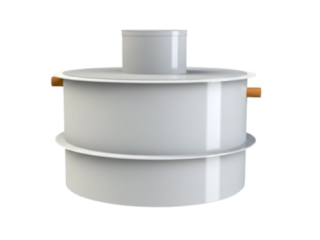 Однокамерний круглий вертикальний септик, поліпропіленова герметична ємність для стічних вод