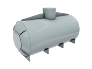 Однокамерний круглий вертикальний септик, поліпропіленова герметична ємність для стічних вод